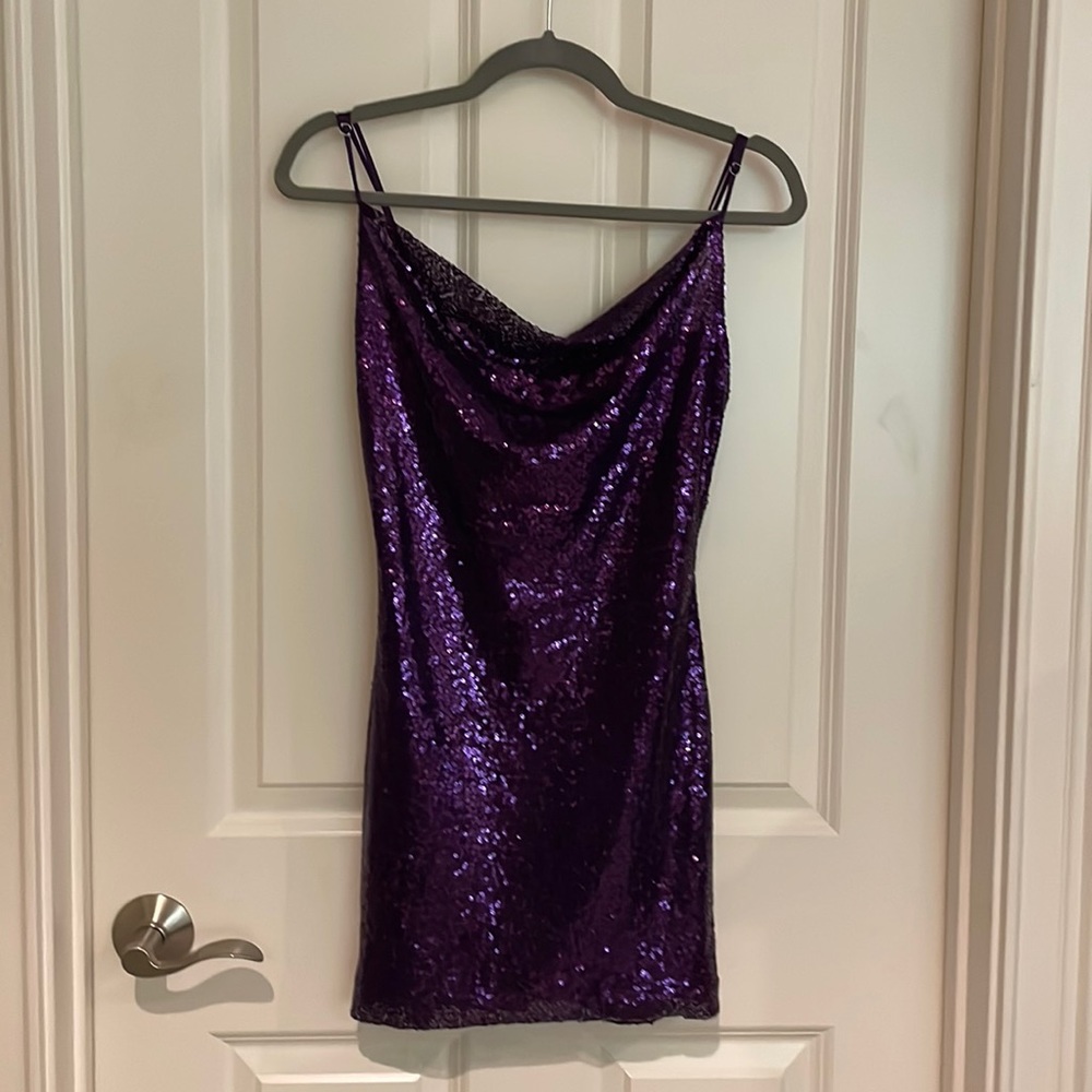 Lucy in the Sky Purple Sequin Mini Dress